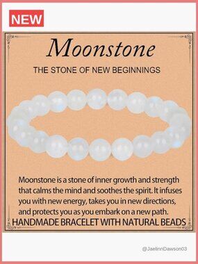 Handmade Natural Gemstone Stretch Bracelet Healing Crystal Round Beads 8mm